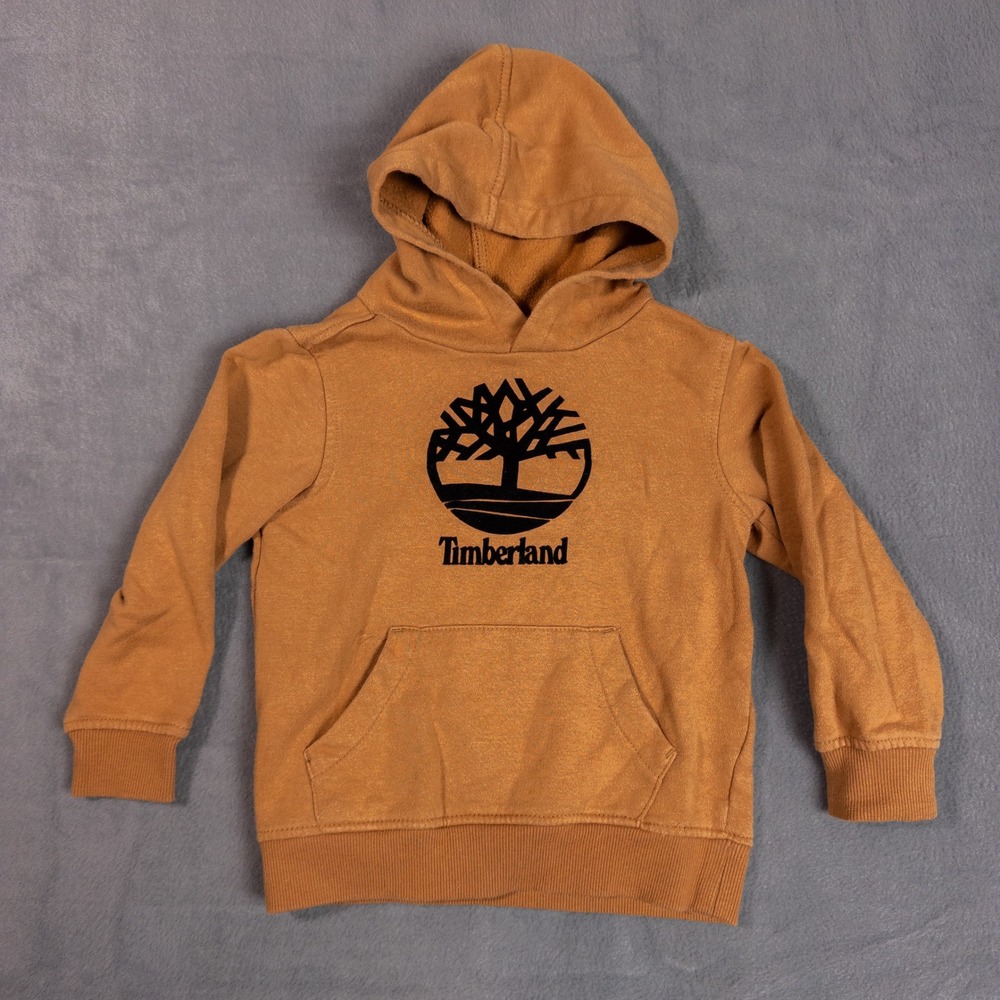Timberland Hoodie Toddler Size 4 Wheat Brown Good Logo Pullover Sweatshirt